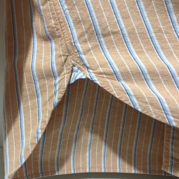 Ralph Lauren Classic Fit Shirt Men L Salmon Peach Stripe Button Down Long Sleeve - Picture 6 of 10